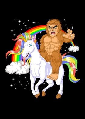 bigfoot riding unicorn