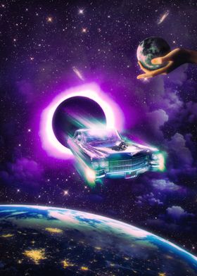 Surreal Space Vintage Car