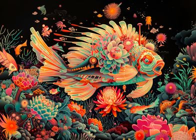 Psychedelic fish blooms