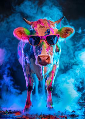 Cow In Colorful Paint