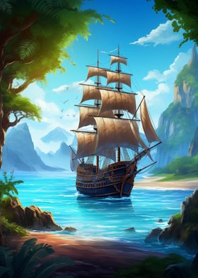 Pirate Ship Landscape