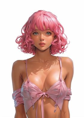 Pink Hair Cyberpunk Girl