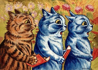 Three cats singing