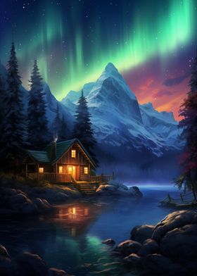 Nordic Nature Aurora Night