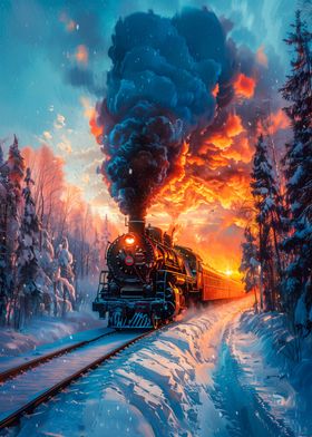 Steamtrain Sunset