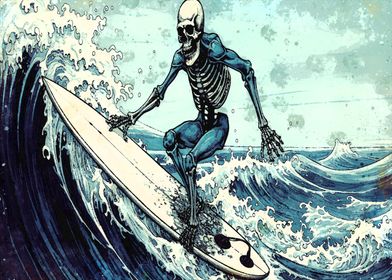 Skeleton Surfer Art