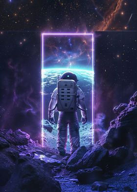 Purple Neon Space Portal