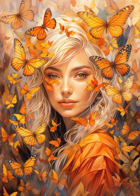 Girl with Butterflies