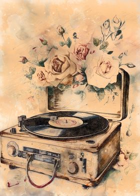 Vintage Turntable Art