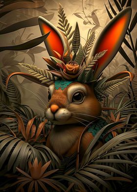 Cute tribal rabbit