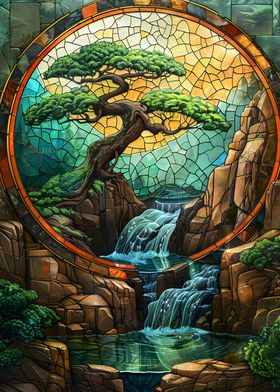 Bonsai stained glass Japan