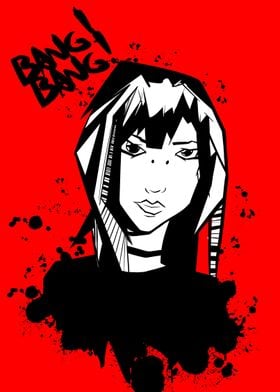 Girl punk paint bang bang