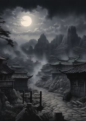 Moon Japanese Landscape