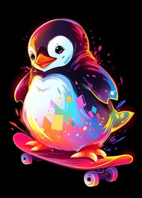 Colorful Penguin Skater