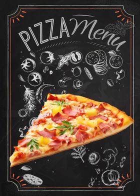 Chalkboard Pizza Hawaii