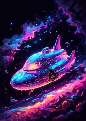 Colorful Spaceship