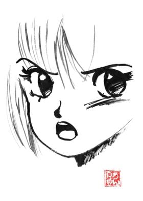 manga face 80s