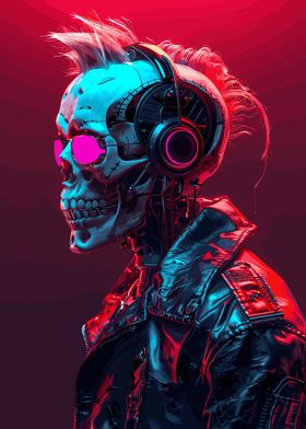 Skull Robot Synthwave