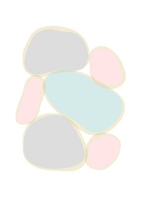 Abstract pastel stones One