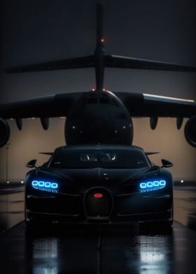 Black Car and Plane