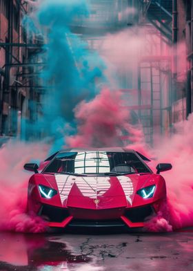 Red Car Smoke