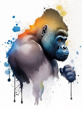 Watercolor Gorilla