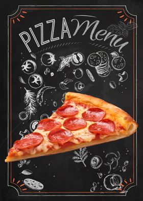 Chalkboard Pizza Salami