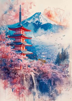 Japan Fuji Watercolor 