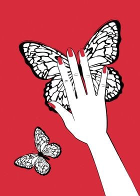 Holding Butterfly Red