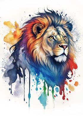 Watercolor Lion