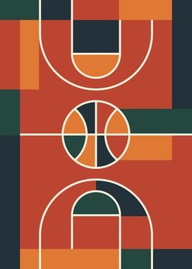 Geometric basketball court