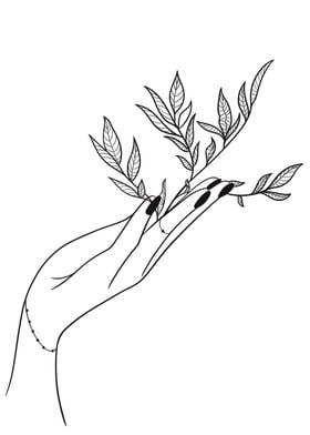 Hand holding a branch 2