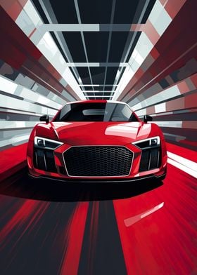 Audi R8 Red supercar