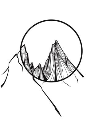 Geometric mountain peaks