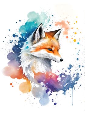 Watercolor Fox