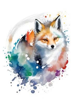 Watercolor Fox