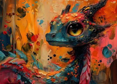 Abstract Vibrant Dragon