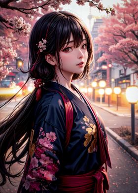 Anime Girl Kimono Japan