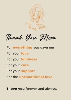 To My Mom Thank you Gift