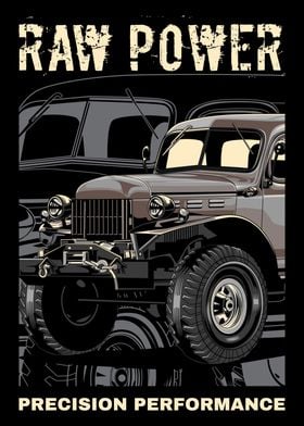 Retro Raw Power Wagon Car