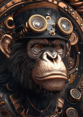 Steampunk Chimp Ape Animal