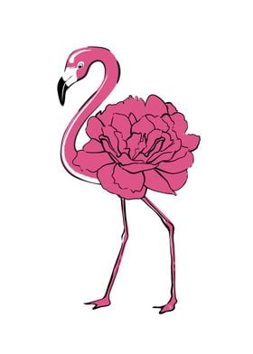 Pink Peony Flamingo