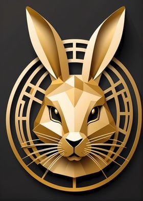 Paper Gold Bunny
