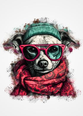 Dog in glasses