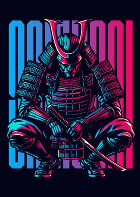 Samurai Colorful pop art