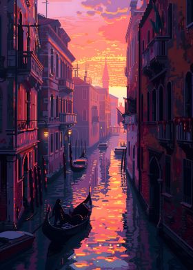 Italy Venice Pixel Art