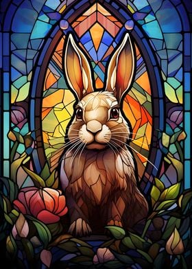 Rabbit Bunny Stained Glass
