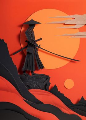 Samurai Flat Paper Craft