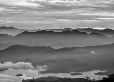 clouds and fog on the hill