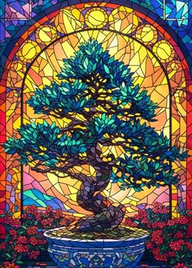 Bonsai Tree Stained Glass